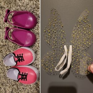Shoes and Fairy Wings For 18 Inch Dolls Like American Girl